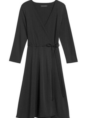 Banana Republic Classic Black Wrap Dress with Tie Waist